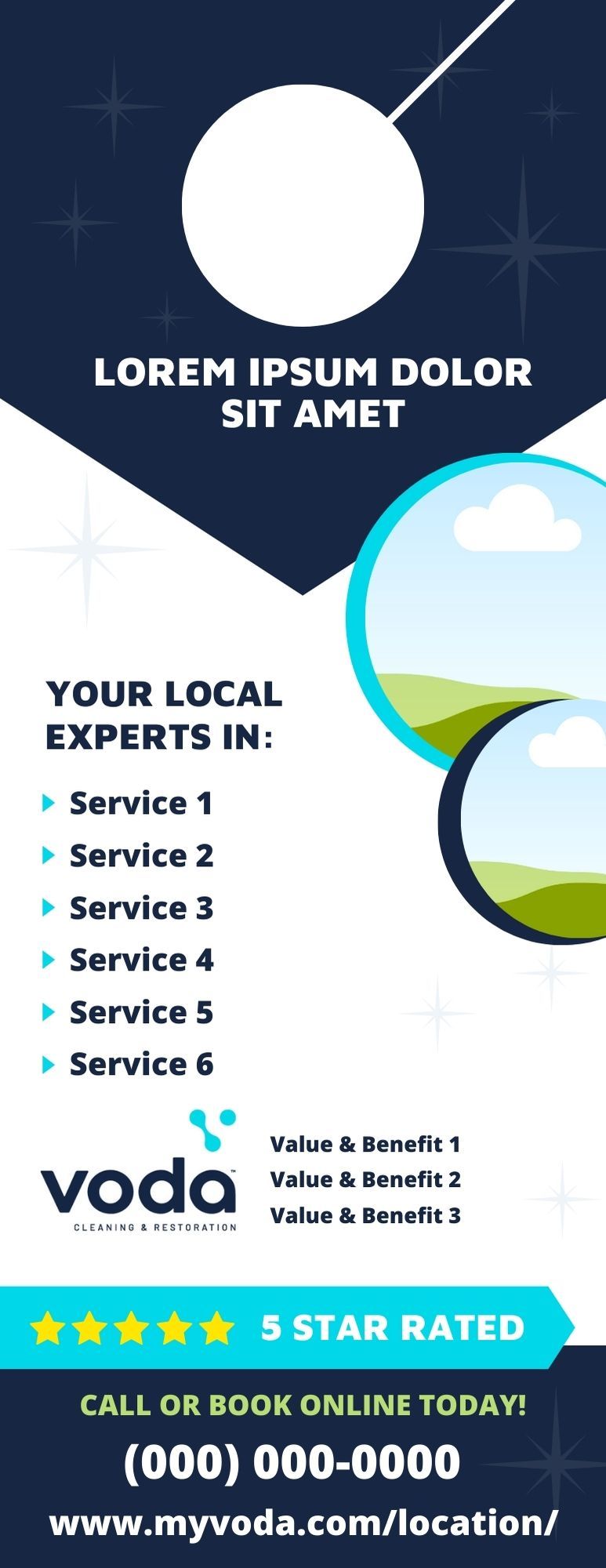 Voda Door Hanger Template